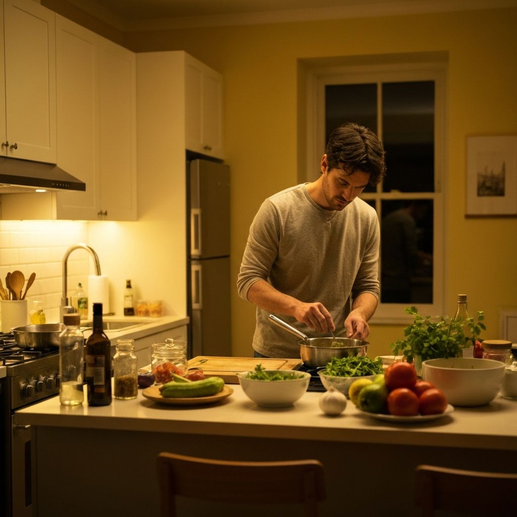 Evening meal preparation at home